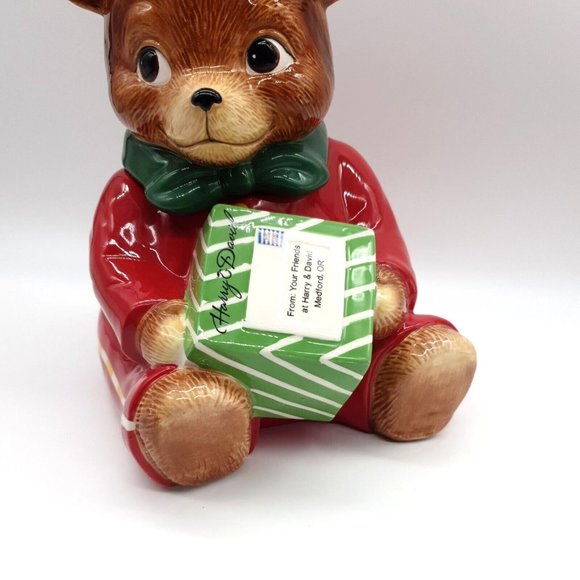 Christmas Cookie Jar Harry & David Cubby Limited Edition 2010 Collectors Candy - Picture 3 of 12